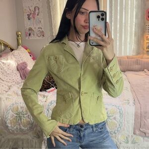 SOLD ‼️Y2K whimsical green jacket